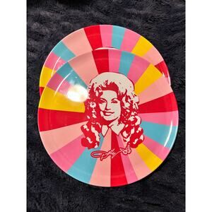 Dolly Parton Melamine Plates Set of 2 14” Colorful Platters NWT